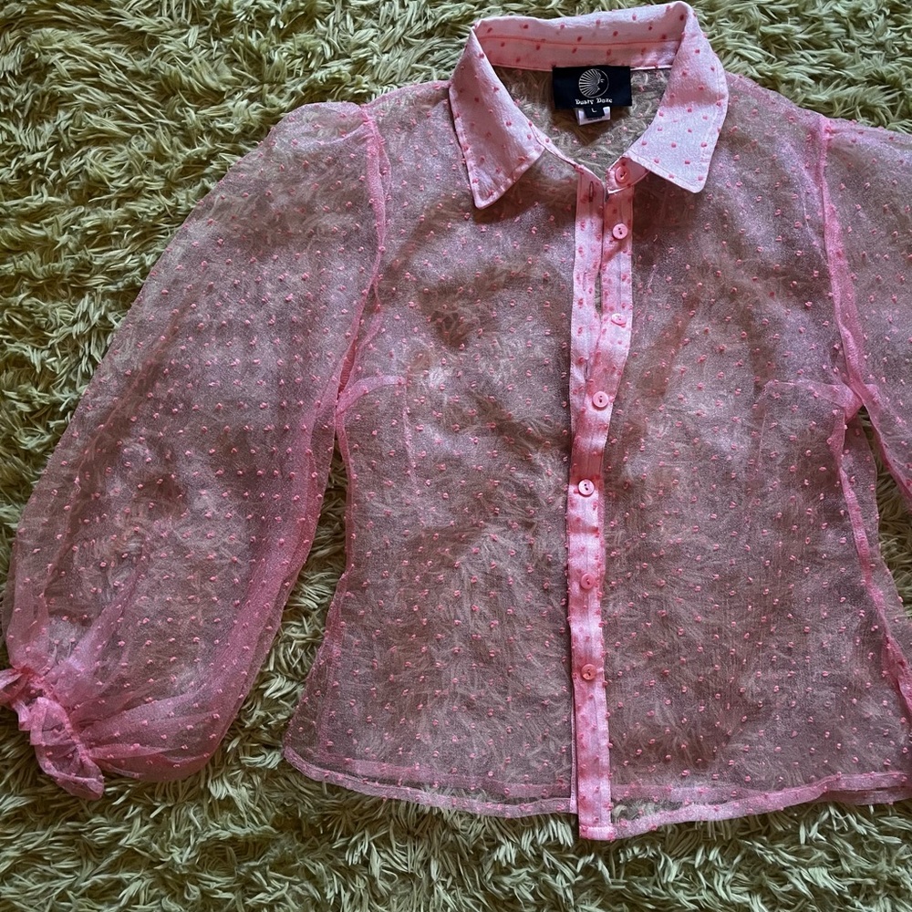 Dusty Daze organza shirt with balloon sleeves